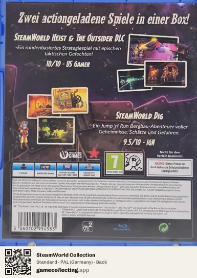 SteamWorld Collection PlayStation 4, Germany box back