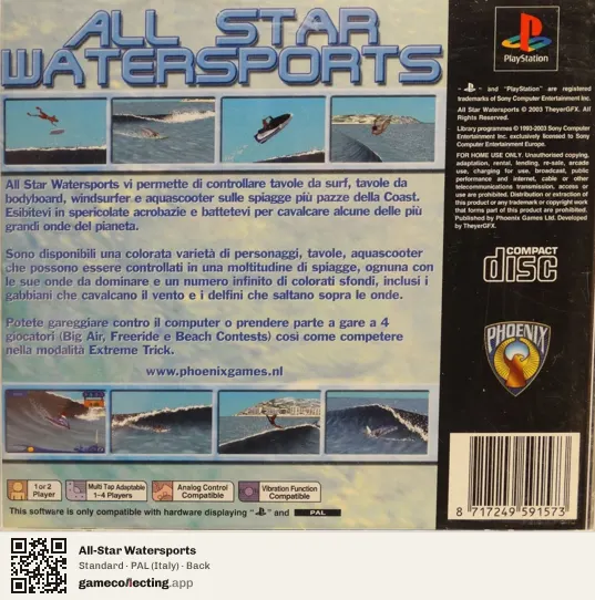 All-Star Watersports PlayStation, Italy box back