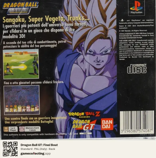 Dragon Ball GT: Final Bout PlayStation, Italy box back