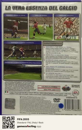 FIFA 2005 PlayStation 2, Italy box back