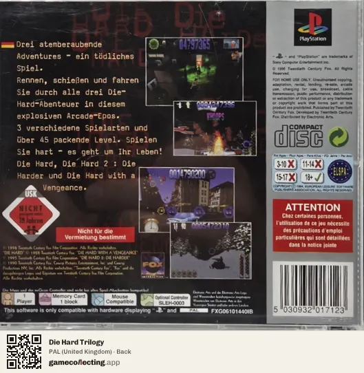 Die Hard Trilogy PlayStation, United Kingdom box back