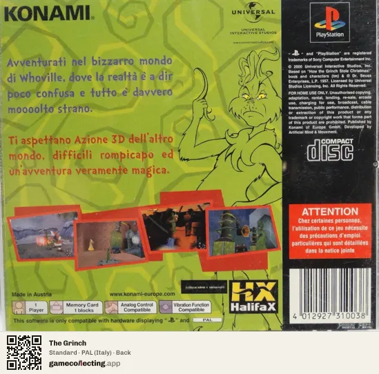 The Grinch PlayStation, Italy box back