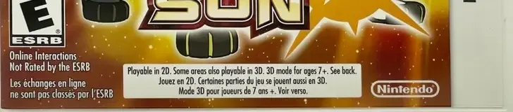 Pokémon Sun, the ESRB box on its front