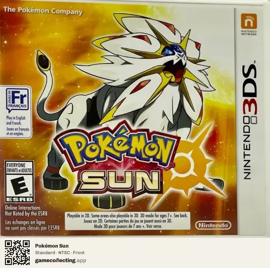 Pokémon Sun Nintendo 3DS, NTSC box front