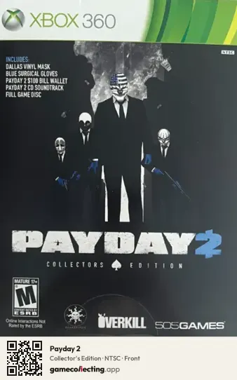 Payday 2 Xbox 360, NTSC box front