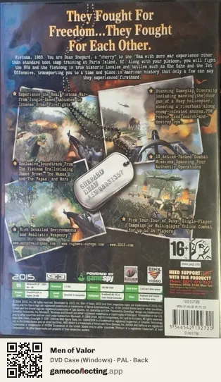 Men of Valor Computer, PAL box back