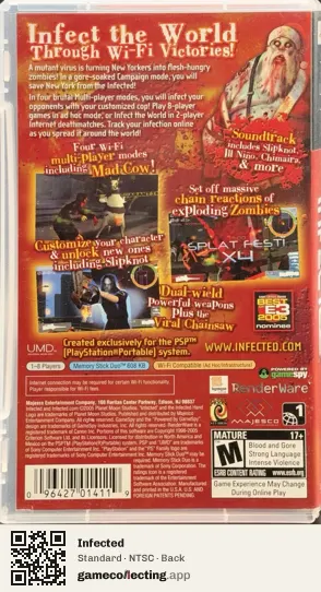 Infected PlayStation Portable, NTSC box back