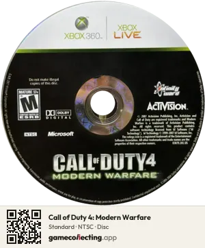 Call of Duty 4: Modern Warfare Xbox 360, NTSC disc