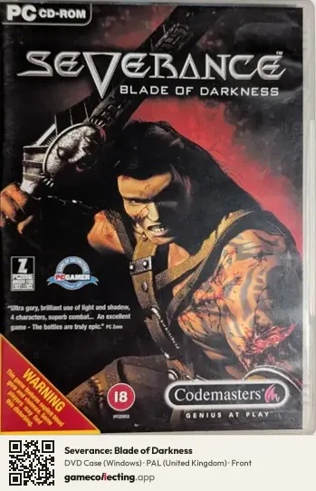 Severance: Blade of Darkness Computer, United Kingdom box front