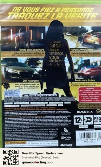 Need for Speed: Undercover Xbox 360, France box back
