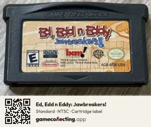 Ed, Edd n Eddy: Jawbreakers! Game Boy Advance, NTSC cartridge label