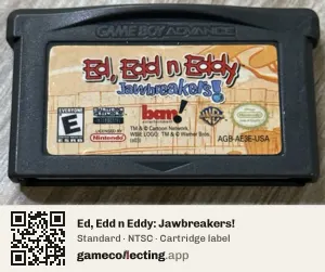 Ed, Edd n Eddy: Jawbreakers! Game Boy Advance, NTSC cartridge label