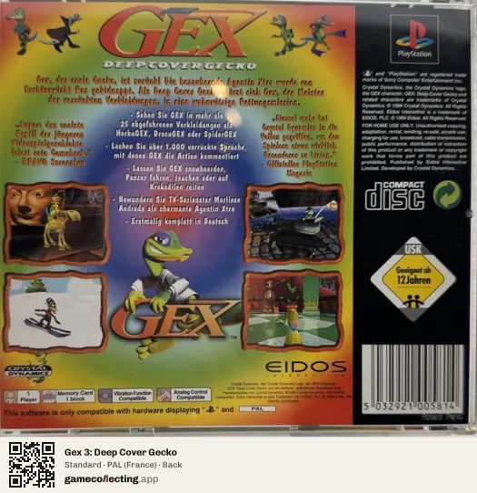 Gex 3: Deep Cover Gecko PlayStation, France box back