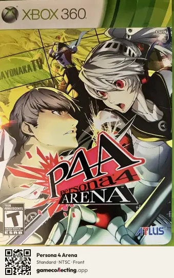 Persona 4 Arena Xbox 360, NTSC box front