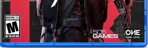 Ghostrunner, the ESRB box on its front