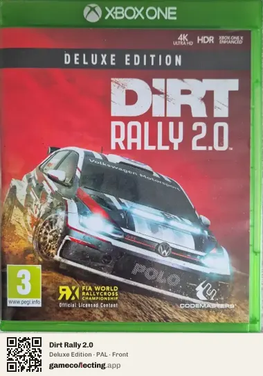 Dirt Rally 2.0 Xbox One, PAL box front