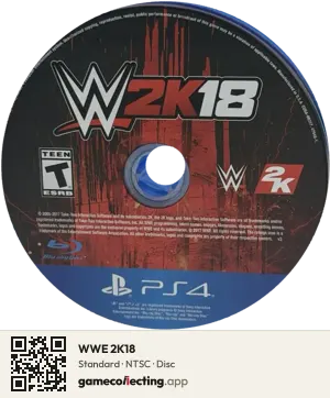 WWE 2K18 PlayStation 4, NTSC disc