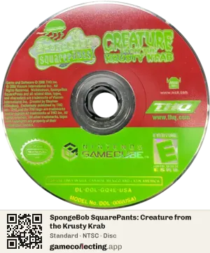 SpongeBob SquarePants: Creature from the Krusty Krab Nintendo GameCube, NTSC disc