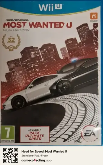 Need for Speed: Most Wanted U Nintendo Wii U, PAL box front