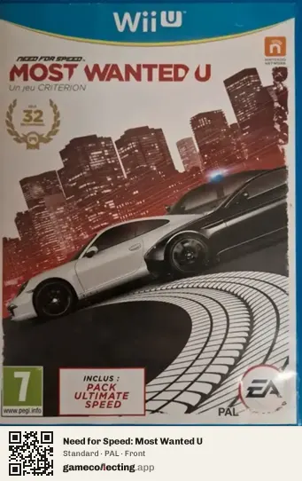 Need for Speed: Most Wanted U Nintendo Wii U, PAL box front