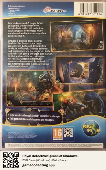 Royal Detective: Queen of Shadows Computer, PAL box back