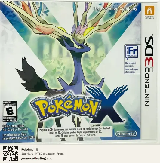 Pokémon X Nintendo 3DS, Canada box front