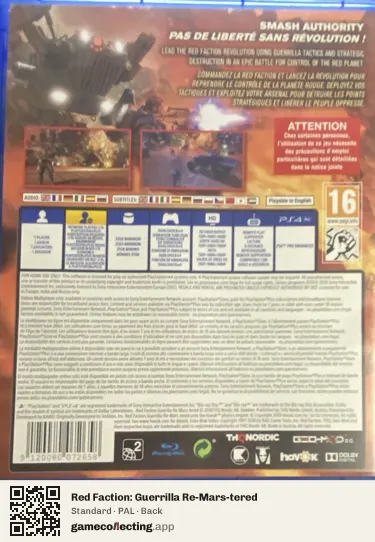 Red Faction: Guerrilla Re-Mars-tered PlayStation 4, PAL box back