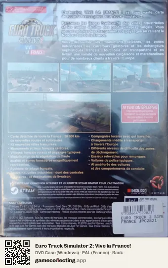 Euro Truck Simulator 2: Vive la France! Computer, France box back