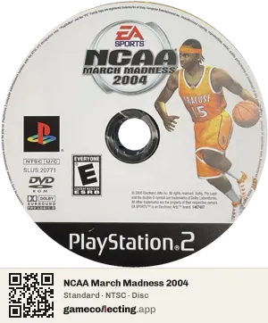 NCAA March Madness 2004 PlayStation 2, NTSC disc