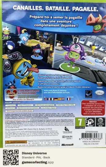 Disney Universe Xbox 360, PAL box back
