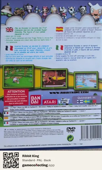 Ribbit King PlayStation 2, PAL box back