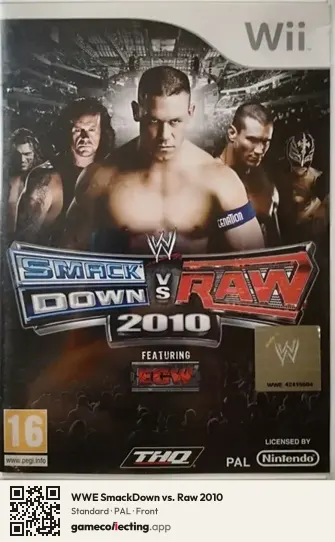 WWE SmackDown vs. Raw 2010 Nintendo Wii, PAL box front