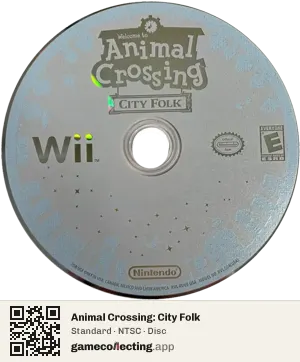 Animal Crossing: City Folk Nintendo Wii, NTSC disc