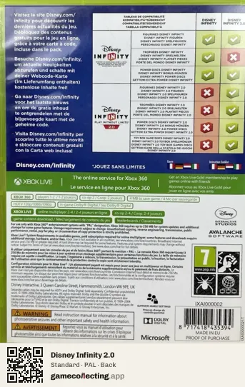 Disney Infinity 2.0 Xbox 360, PAL box back
