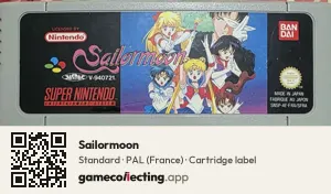 Sailormoon Super Nintendo Entertainment System, PAL cartridge label