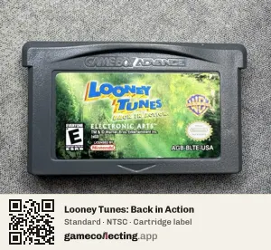 Looney Tunes: Back in Action Game Boy Advance, NTSC cartridge label