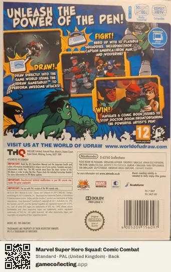 Marvel Super Hero Squad: Comic Combat Nintendo Wii, United Kingdom box back