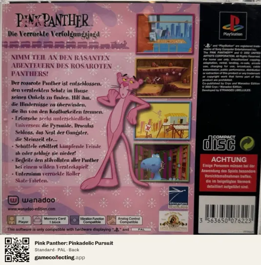 Pink Panther: Pinkadelic Pursuit PlayStation, PAL box back