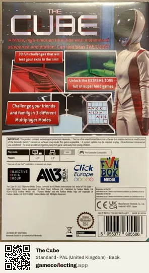 The Cube Nintendo Switch, United Kingdom box back