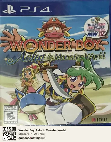 Wonder Boy: Asha in Monster World PlayStation 4, NTSC box front