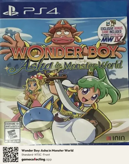 Wonder Boy: Asha in Monster World PlayStation 4, NTSC box front