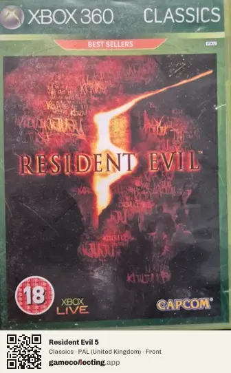 Resident Evil 5 Xbox 360, United Kingdom box front