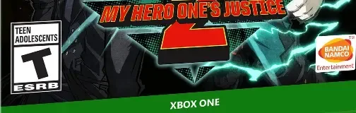My Hero One's Justice 2, the ESRB box on its front
