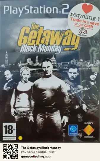 The Getaway: Black Monday PlayStation 2, United Kingdom box front