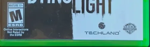 Dying Light, the ESRB box on its front