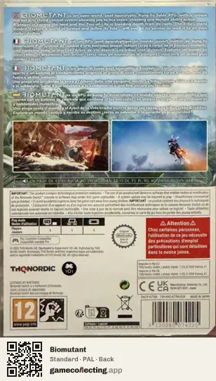 Biomutant Nintendo Switch, PAL box back