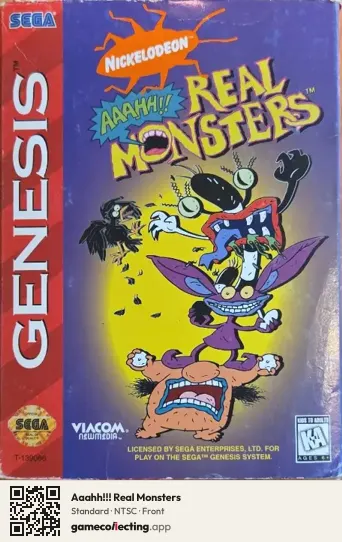 Aaahh!!! Real Monsters Sega Mega Drive / Genesis, NTSC box front