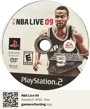 NBA Live 09 PlayStation 2, NTSC disc