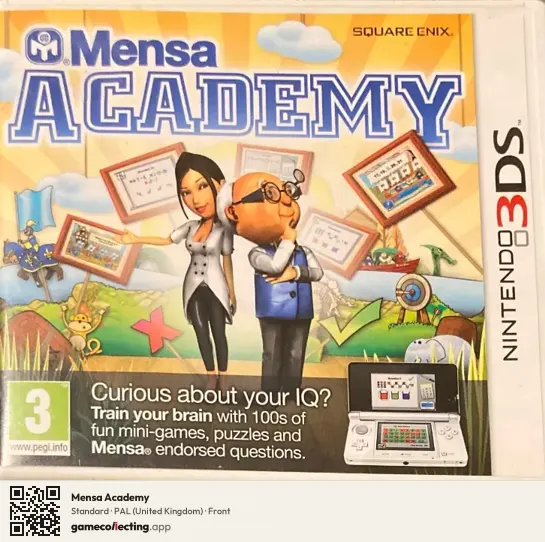 Mensa Academy Nintendo 3DS, United Kingdom box front