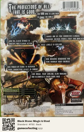Black Stone: Magic & Steel Xbox, NTSC box back